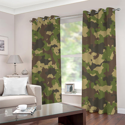 Classic Green Camouflage Print Blackout Grommet Curtains