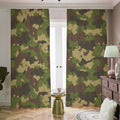 Classic Green Camouflage Print Dimout Pencil Pleat Curtains