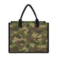 Classic Green Camouflage Print Canvas Tote Bag