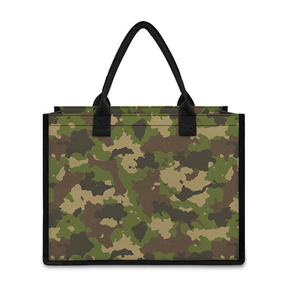 Classic Green Camouflage Print Canvas Tote Bag
