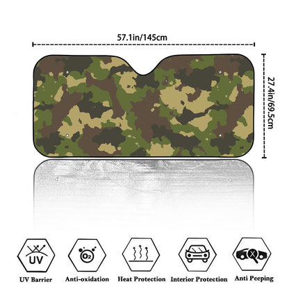 Classic Green Camouflage Print Car Windshield Sun Shade