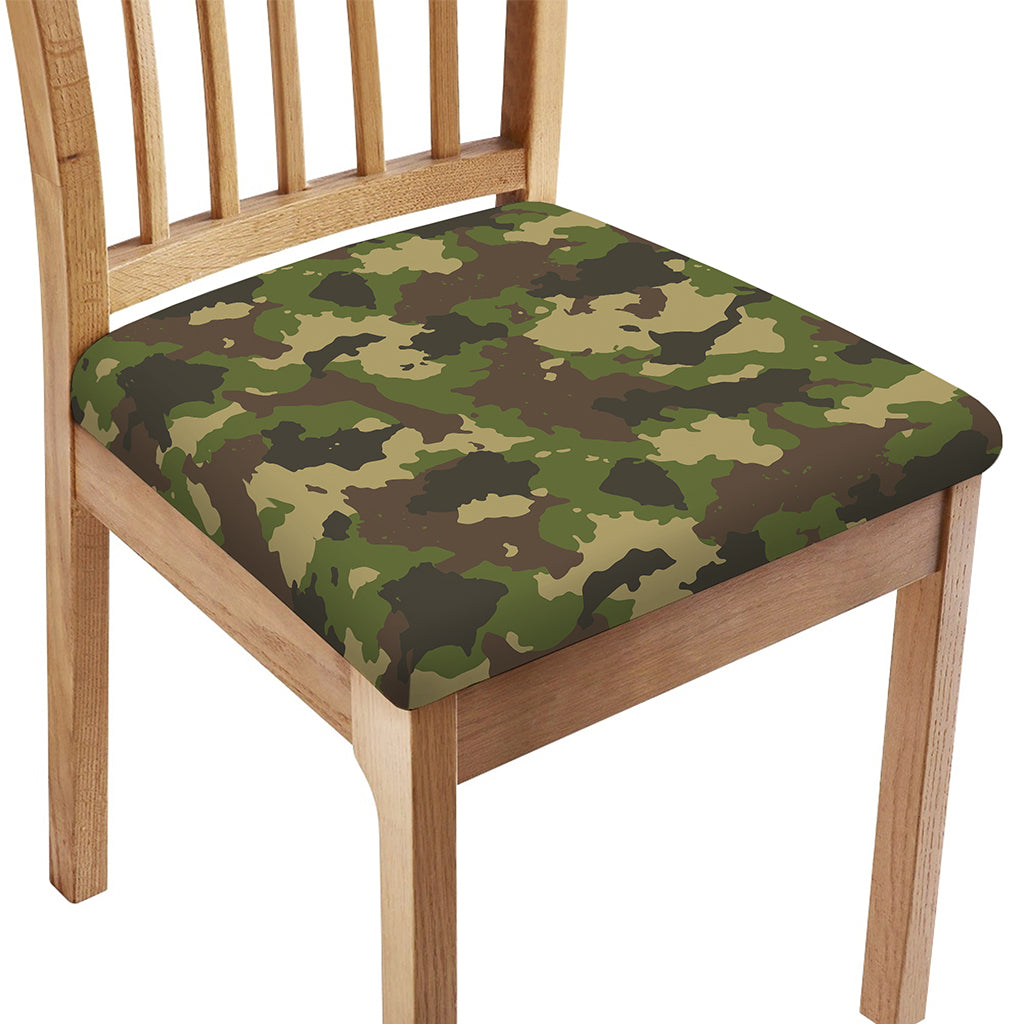 Classic Green Camouflage Print Chair Cushion Cover