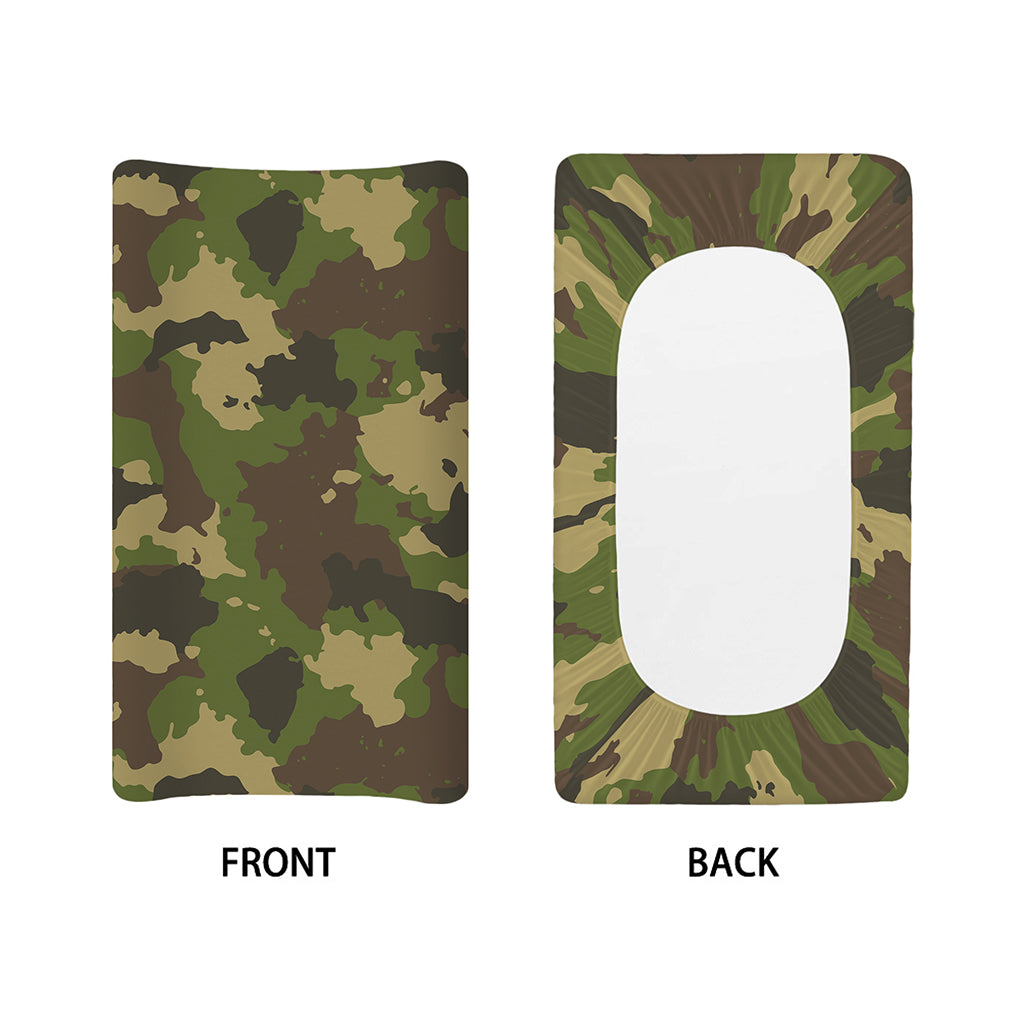 Classic Green Camouflage Print Changing Pad Cover