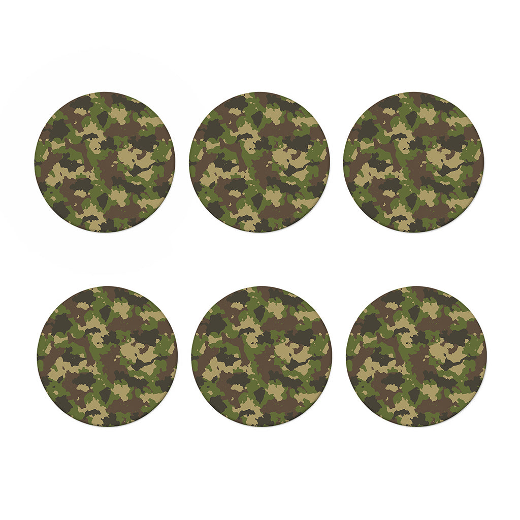 Classic Green Camouflage Print Coaster Set