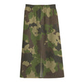 Classic Green Camouflage Print Cotton Front Slit Maxi Skirt