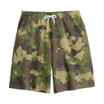 Classic Green Camouflage Print Cotton Shorts