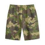 Classic Green Camouflage Print Cotton Shorts