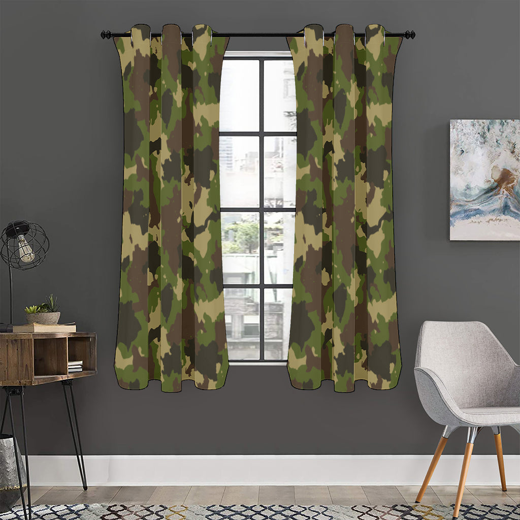Classic Green Camouflage Print Curtain