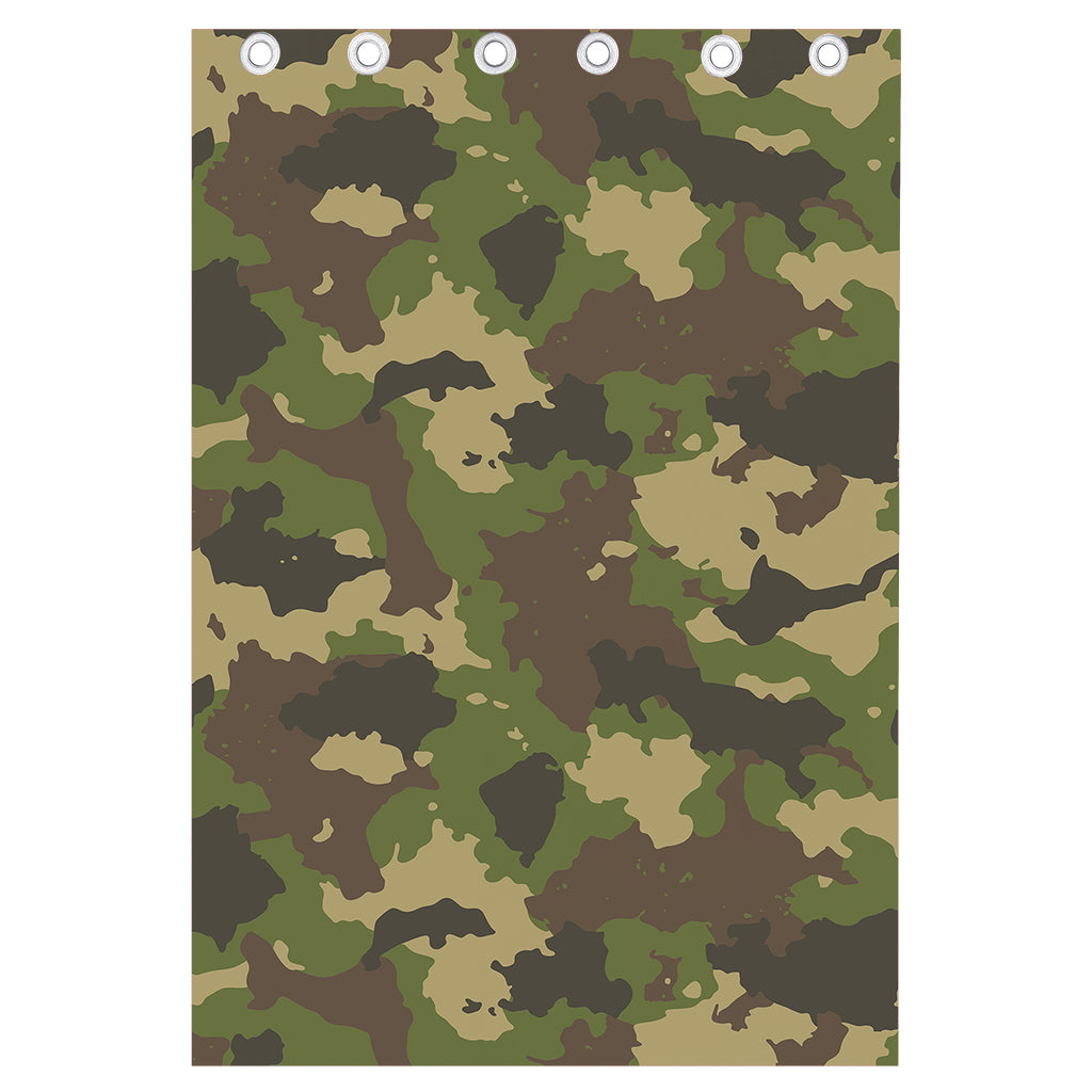 Classic Green Camouflage Print Curtain