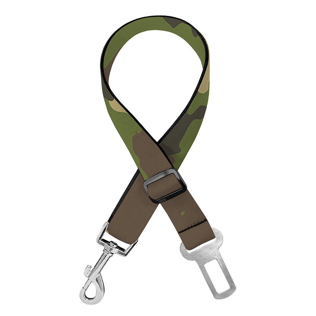 Classic Green Camouflage Print Dog Seat Belt