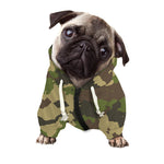 Classic Green Camouflage Print Dog Zip Up Hoodie