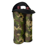 Classic Green Camouflage Print Double Neoprene Wine Tote