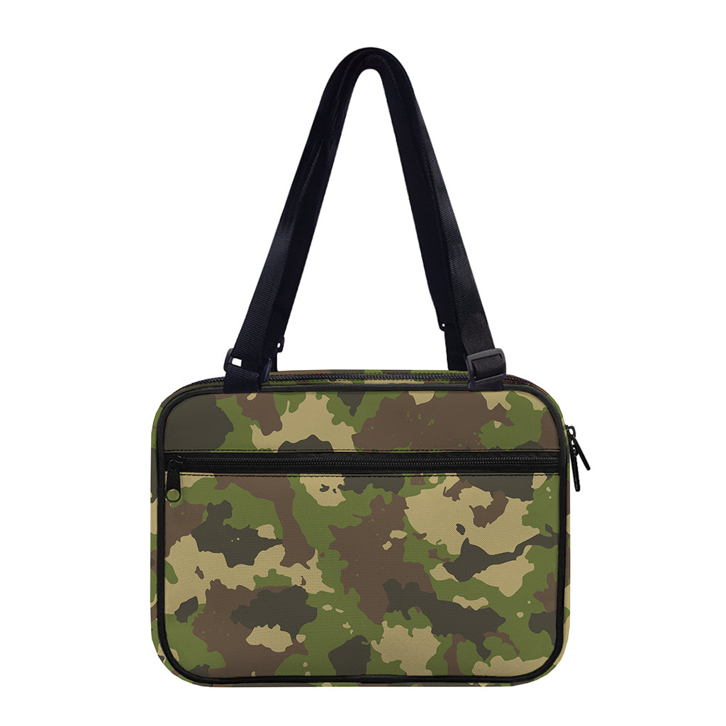 Classic Green Camouflage Print Double Strap Bible Bag
