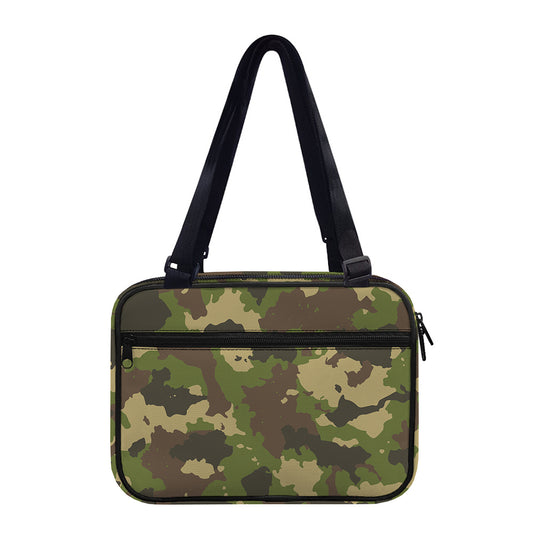 Classic Green Camouflage Print Double Strap Bible Bag
