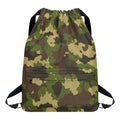 Classic Green Camouflage Print Drawstring Backpack