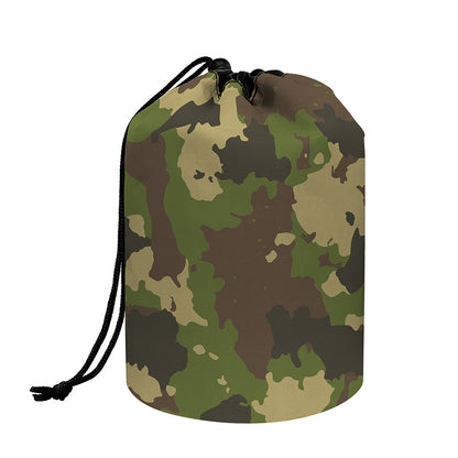 Classic Green Camouflage Print Drawstring Makeup Bag