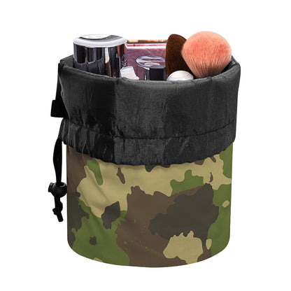 Classic Green Camouflage Print Drawstring Makeup Bag