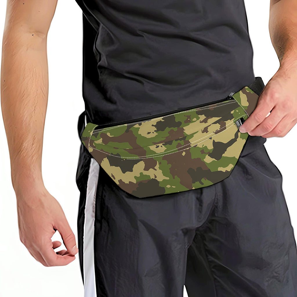 Classic Green Camouflage Print Fanny Pack