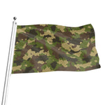 Classic Green Camouflage Print Flag