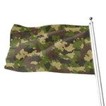 Classic Green Camouflage Print Flag