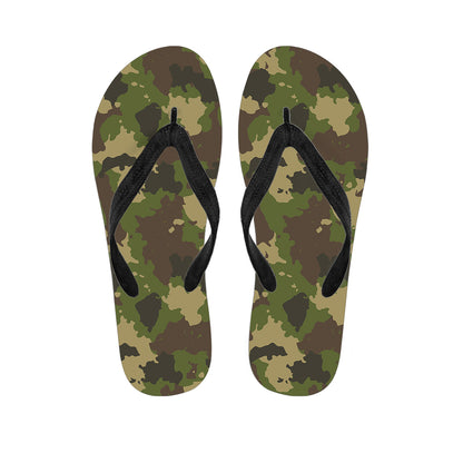 Classic Green Camouflage Print Flip Flops