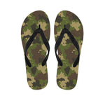 Classic Green Camouflage Print Flip Flops