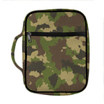 Classic Green Camouflage Print Front Pocket Bible Bag