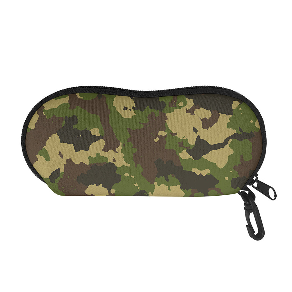 Classic Green Camouflage Print Glasses Case
