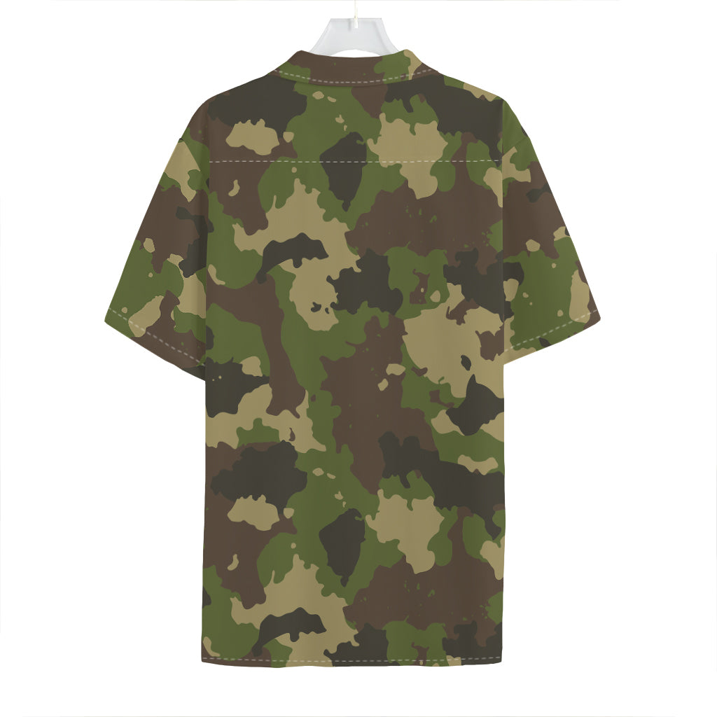 Classic Green Camouflage Print Hawaiian Shirt