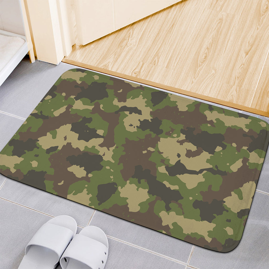 Classic Green Camouflage Print Indoor Door Mat