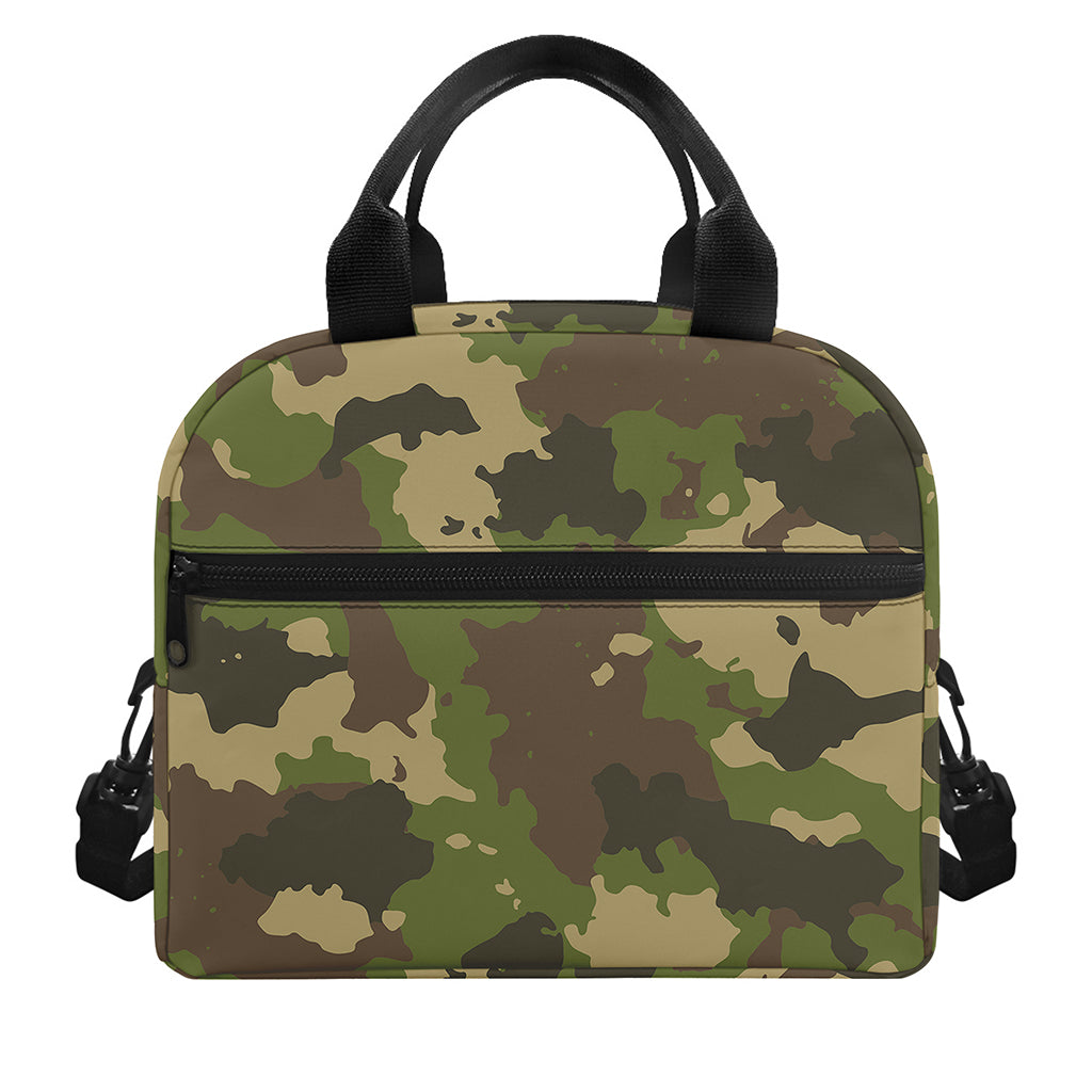 Classic Green Camouflage Print Insulated Lunch Bag