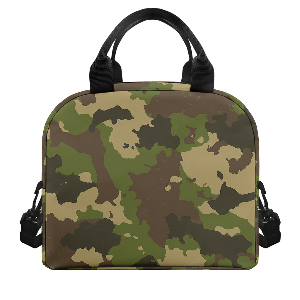 Classic Green Camouflage Print Insulated Lunch Bag