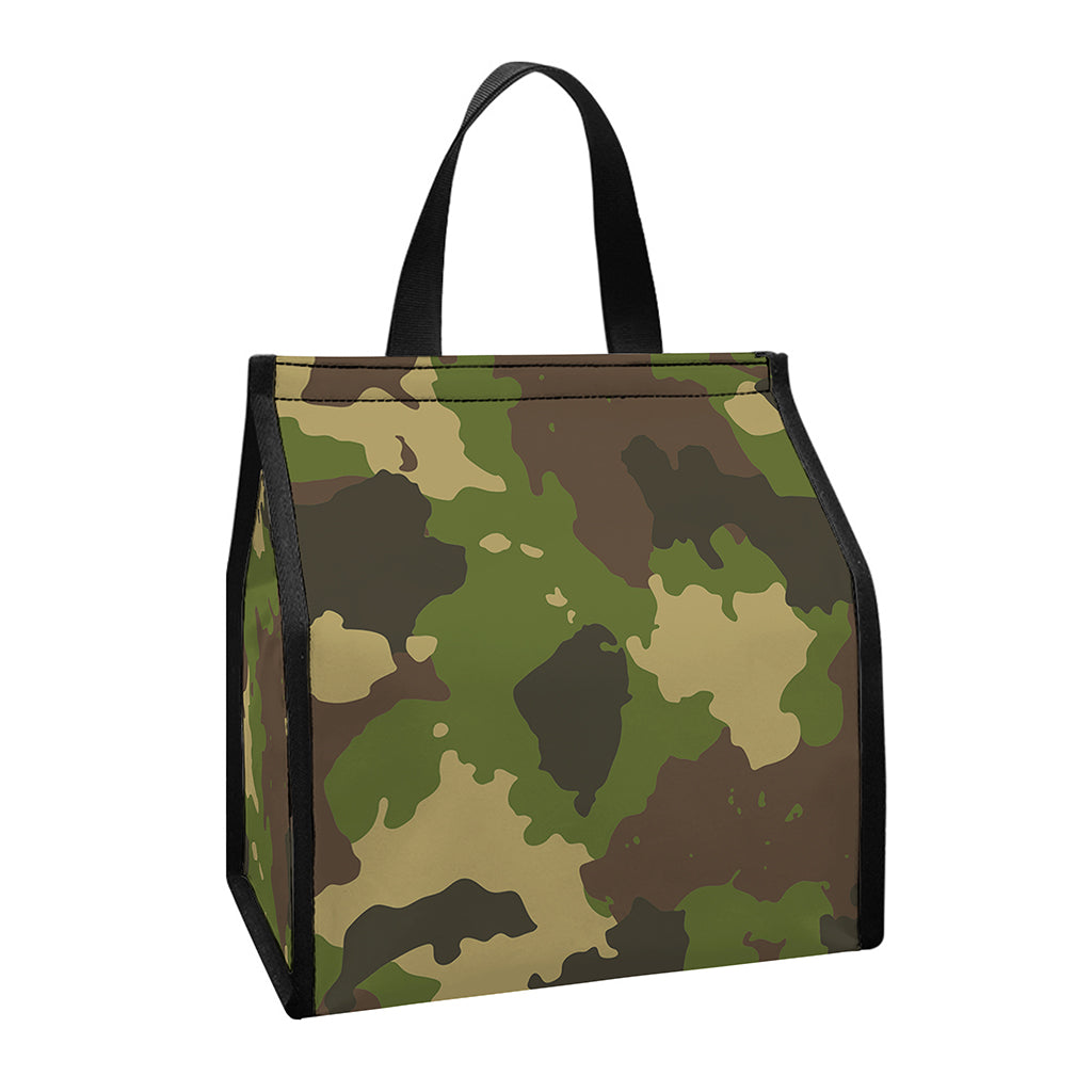 Classic Green Camouflage Print Insulated Lunch Tote