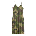 Classic Green Camouflage Print Jersey Midi Cami Dress
