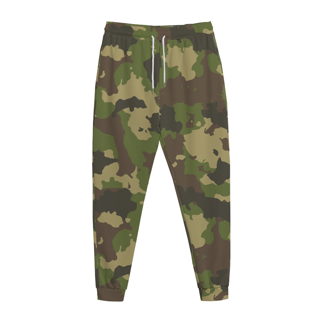 Classic Green Camouflage Print Jogger Pants