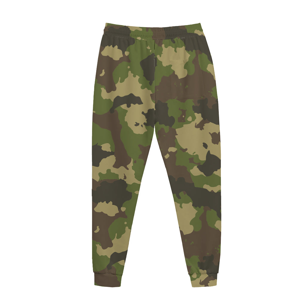 Classic Green Camouflage Print Jogger Pants