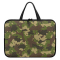 Classic Green Camouflage Print Laptop Sleeve With Handle