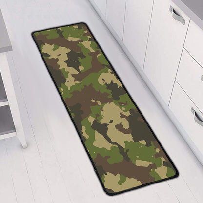 Classic Green Camouflage Print Long Kitchen Mat