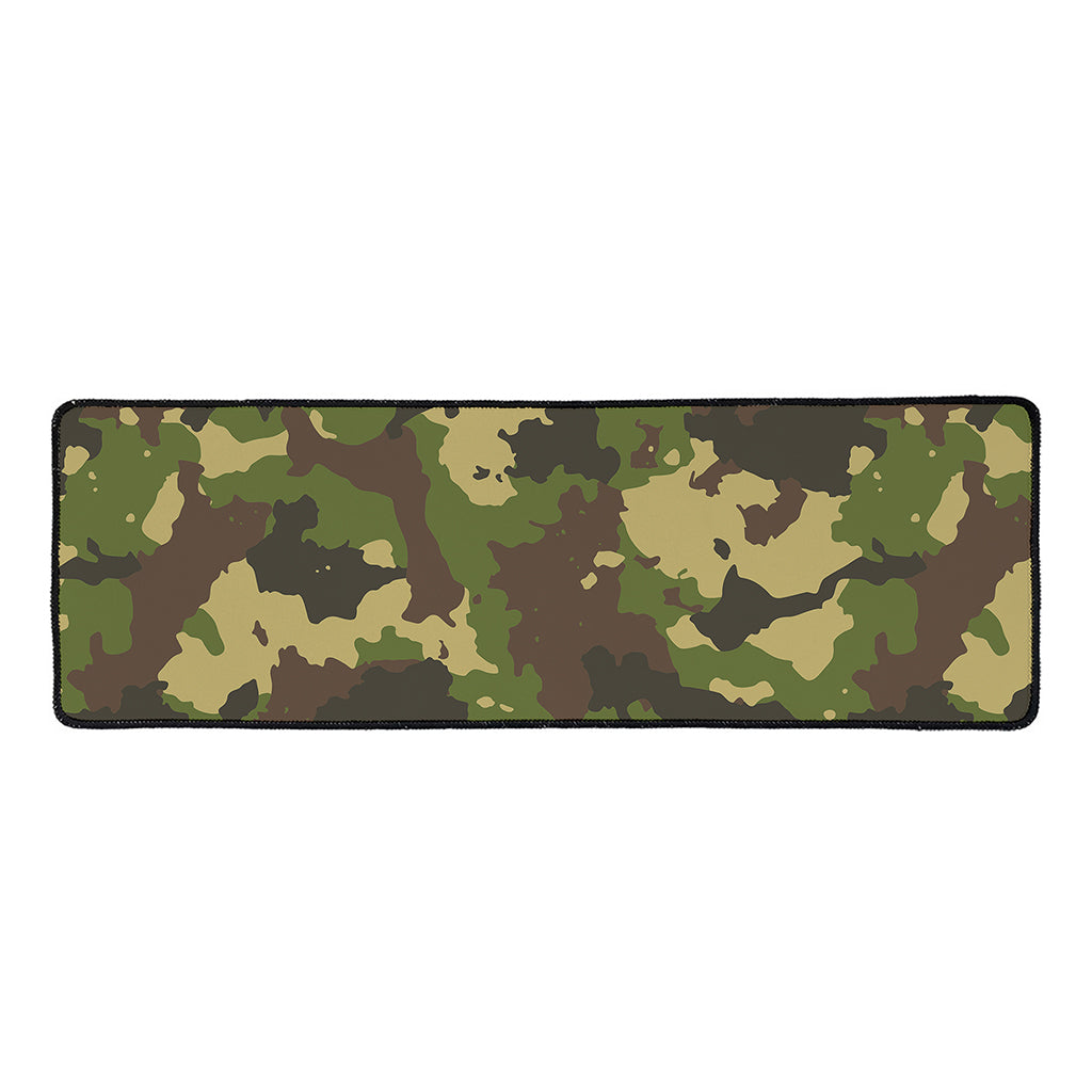Classic Green Camouflage Print Long Kitchen Mat