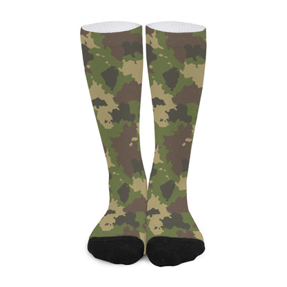 Classic Green Camouflage Print Long Socks