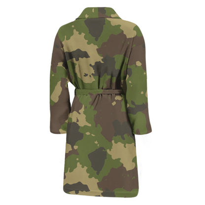 Classic Green Camouflage Print Men's Bathrobe