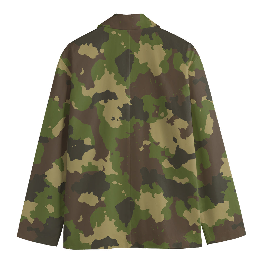 Classic Green Camouflage Print Men's Blazer
