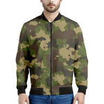 Classic Green Camouflage Print Men's Bomber Jacket