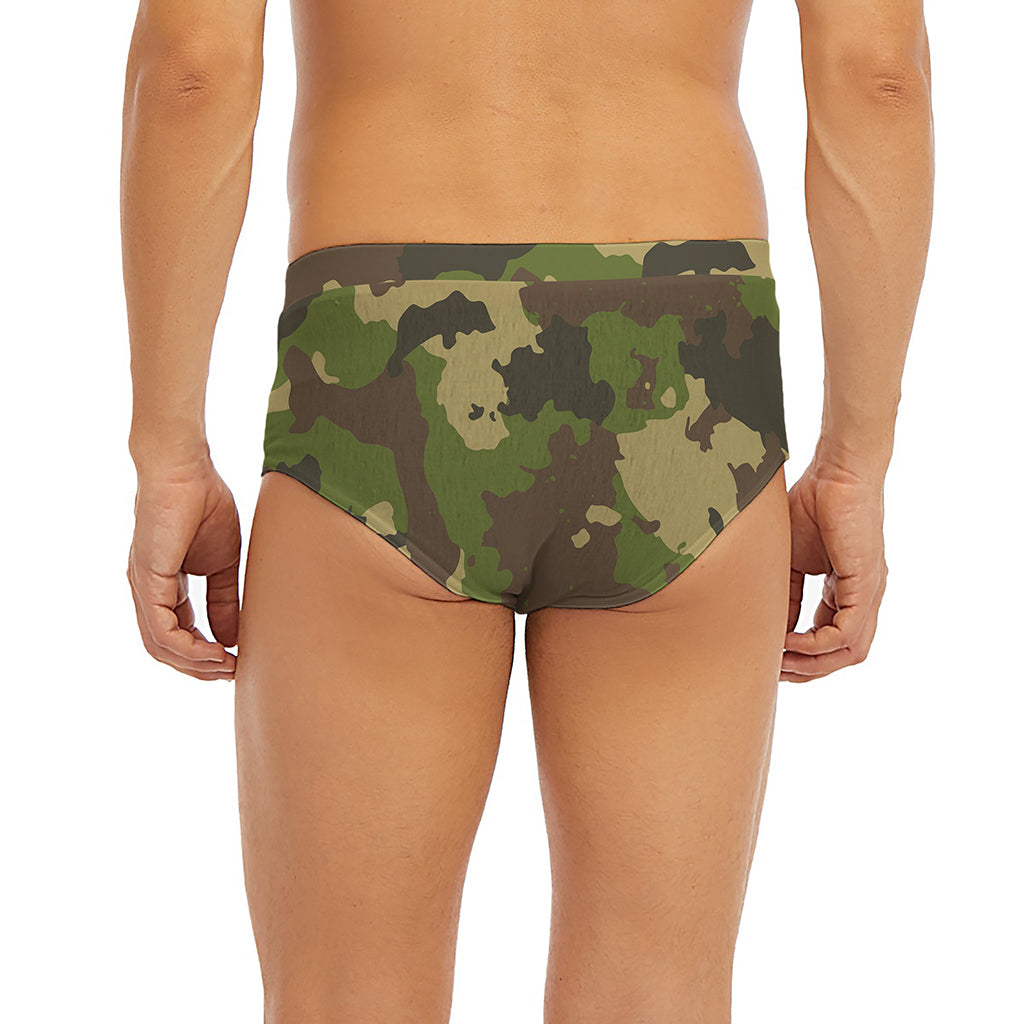 Classic Green Camouflage Print Men's Briefs