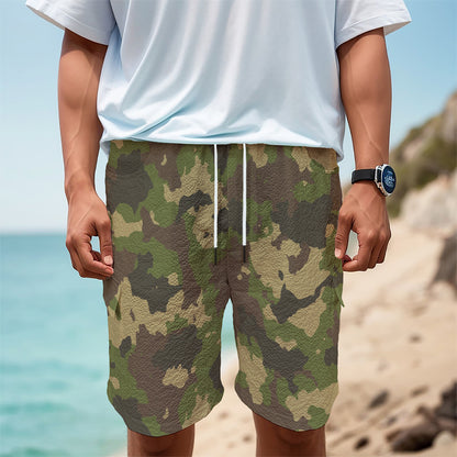 Classic Green Camouflage Print Men's Cargo Shorts
