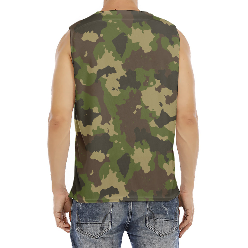 Classic Green Camouflage Print Men's Fitness Tank Top