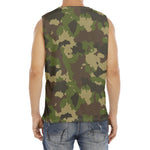 Classic Green Camouflage Print Men's Fitness Tank Top