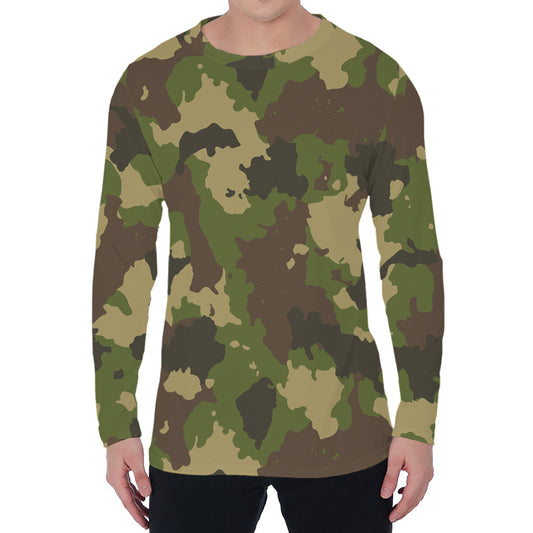 Classic Green Camouflage Print Men's Long Sleeve T-Shirt