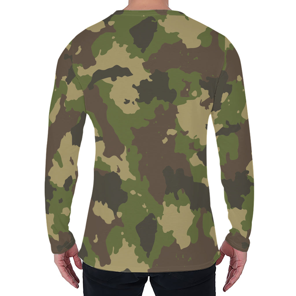 Classic Green Camouflage Print Men's Long Sleeve T-Shirt