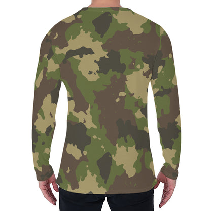 Classic Green Camouflage Print Men's Long Sleeve T-Shirt